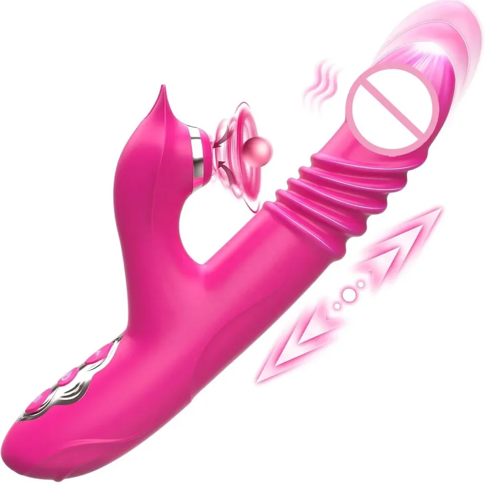 Women's Telescopic Vibration Rod Double Shock Silicone Telescopic Masturbator Women's Instant Trendy Vibration Rod Adult Sex