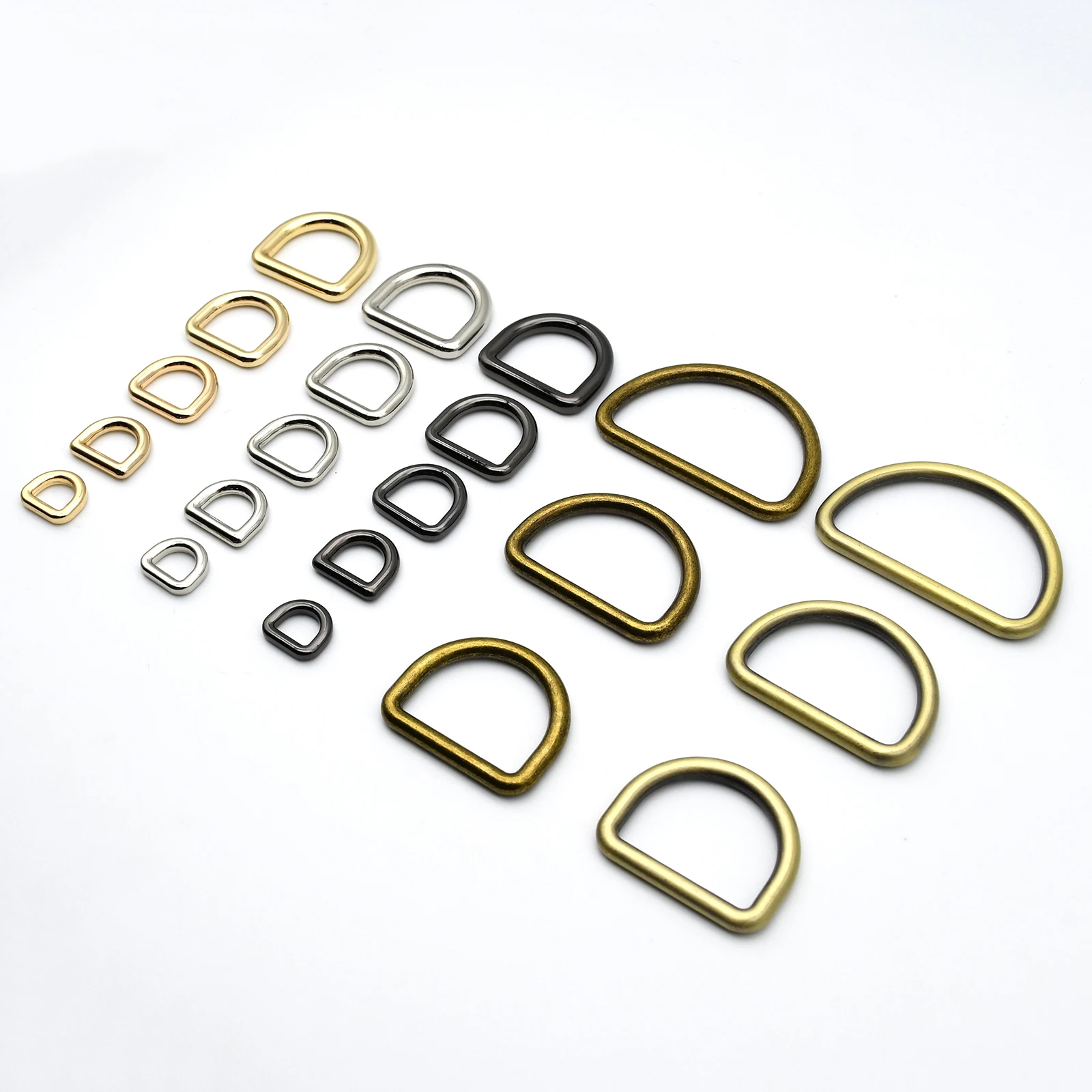 2 Pieces Metal D Ring Buckles Dee Ring Loops for Leather Craft Bag Strap Parts Webbing Belt Garment DIY Accessories