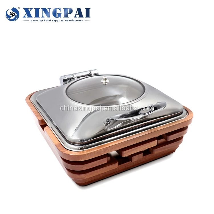 XINGPAI modern catering equipment food warm buffet stove glass lid chafing dish buffet set