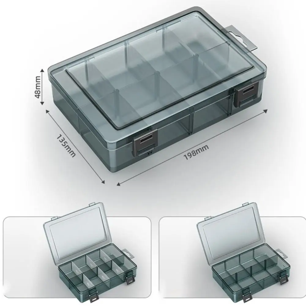 Scatola per parti di attrezzi in plastica addensata griglia rimovibile scatola di immagazzinaggio a vite trasparente accessori per punte da trapano multifunzione