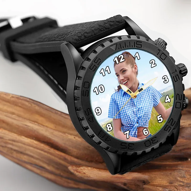 A3332 Mannen Custom Foto Horloge Siliconen Band Rubber Horlogeband Waterdichte Sport Gym Relogio Masculino Gepersonaliseerde Festival Cadeau