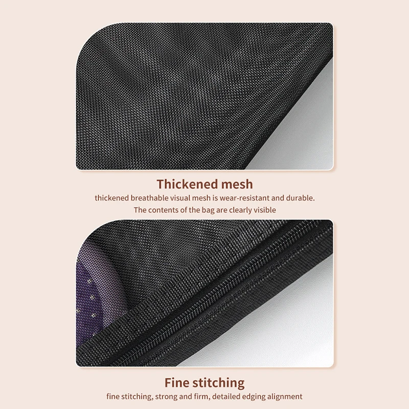 A4 A5 A6 Nylon Mesh File Bag Transparent Zipper Test Paper Information Student Pen Bag Transparent Mesh Cosmetic Storage Bag