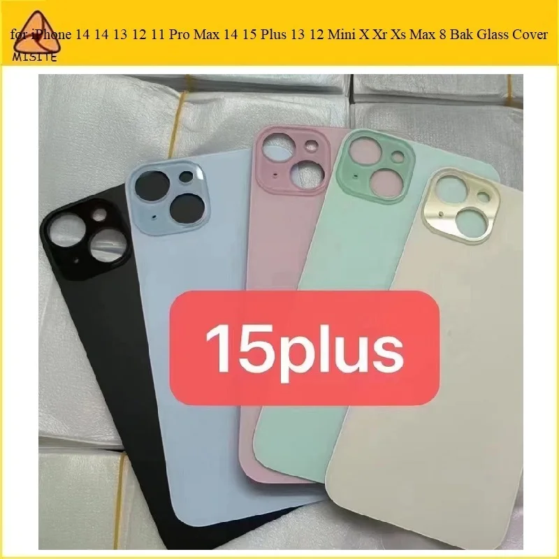 10Pcs Big Hole Rear Door Housing Back Glass Replacement Parts For iPhone 15 14 13 12 11 Pro Max 14 15 Plus 13 12 Mini Backcover