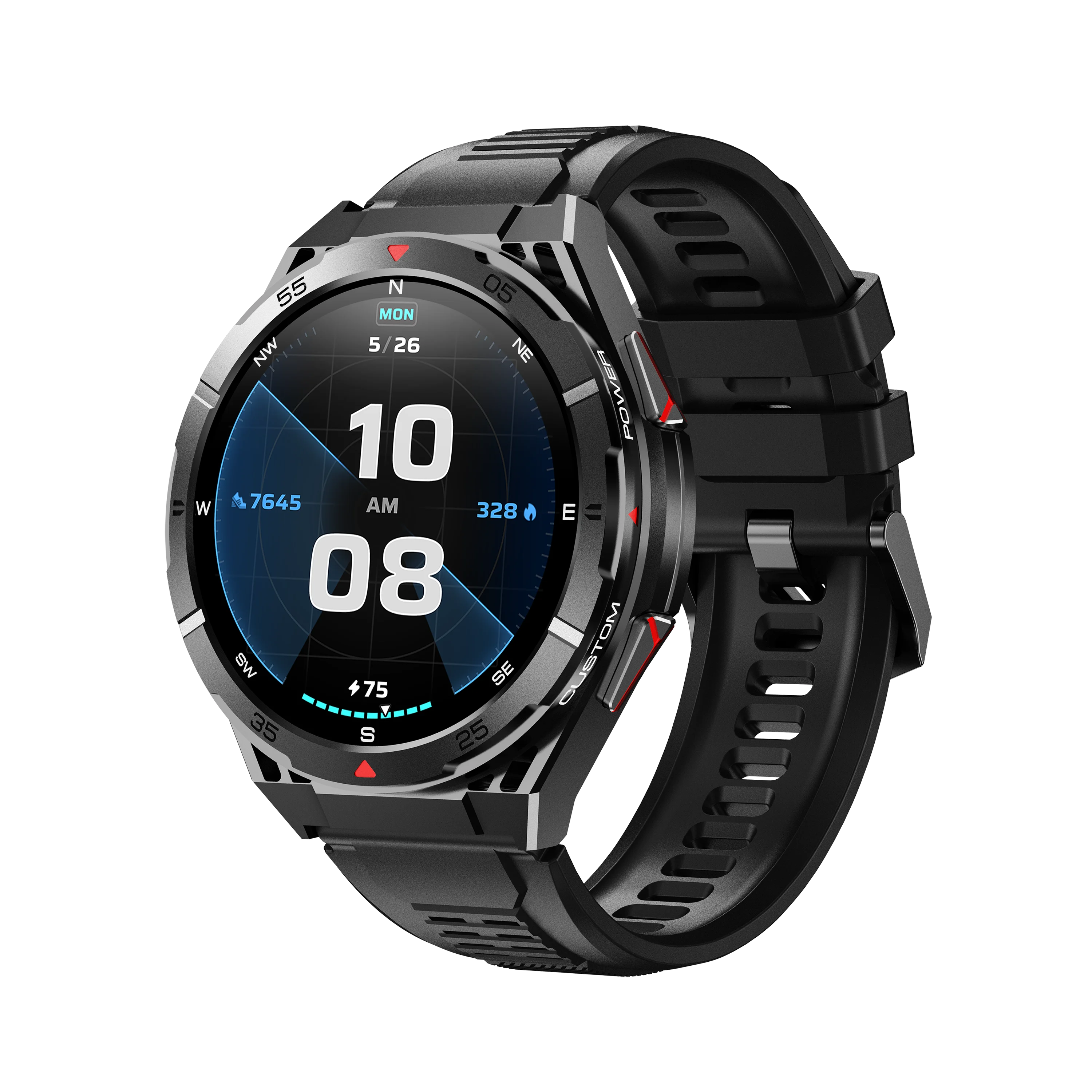 

Смарт-часы X2, 1,43-дюймовый AMOLED круглый экран, GPS-позиционирование, 3 АТМ, водонепроницаемый компас, мониторинг здоровья на открытом воздухе