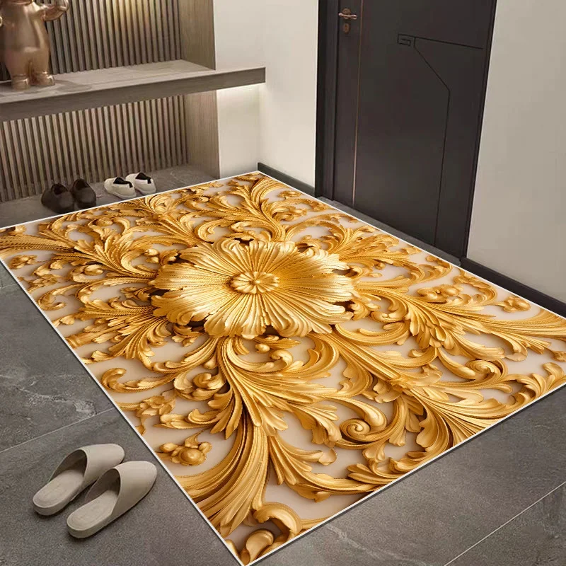 Flower 3D Carpet for Bedroom Home Decor Large Area Living Room  Soft Rug Anti-Slip Lounge Bathroom Corridor Mat Customizable