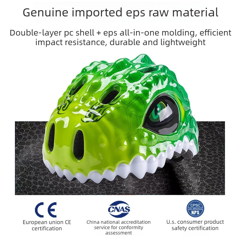 Kids Protective Safety Helmet New Cartoon Dinosaur Child Helmet for Skateboarding Roller Skating Bicycle Balance Bike paten kask view 2