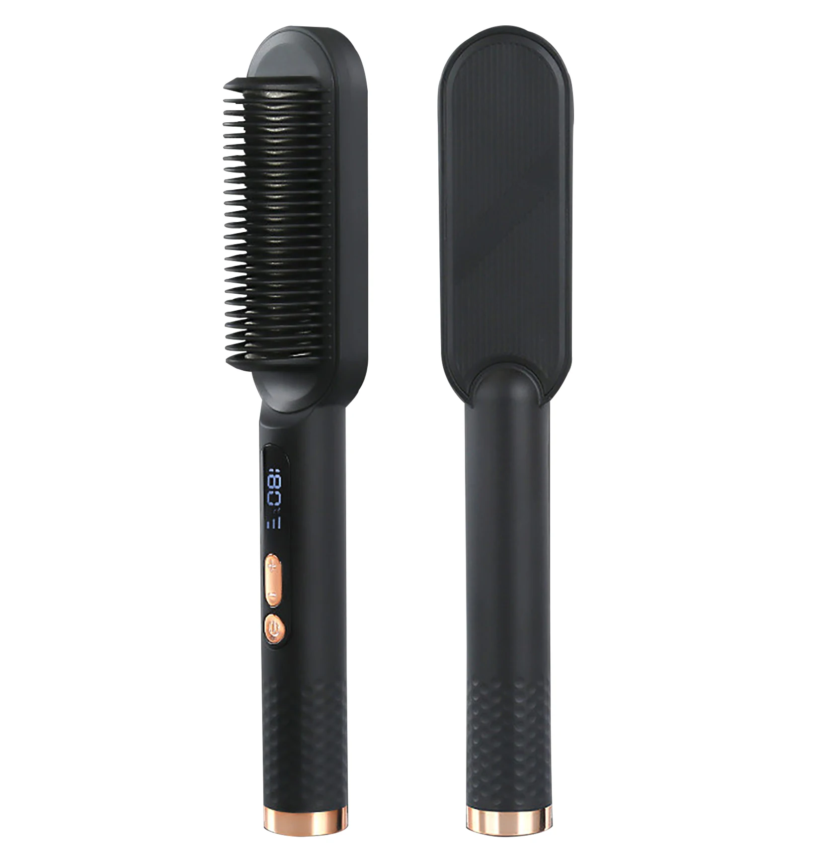 Hair Straightener Multifunctional 2 in 1 Electric Hair Brush Ceramic Instant Heating Dual Voltage LED Electric Hot Comb