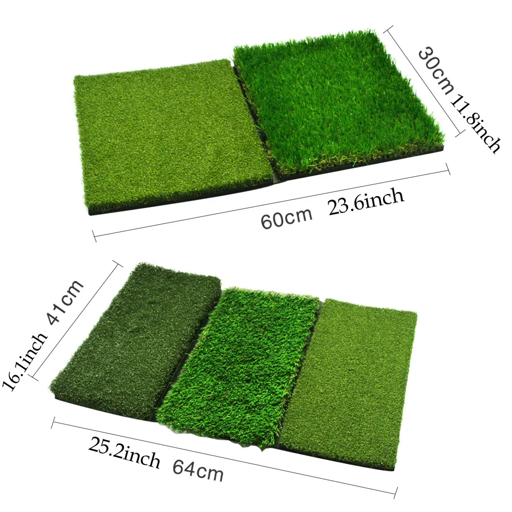 Golf 3-in-1 Turf Grass Mat Foldable Includes Tight Lie,Rough and Fairway for Driving,Chipping,and Putting Golf Practice&Training