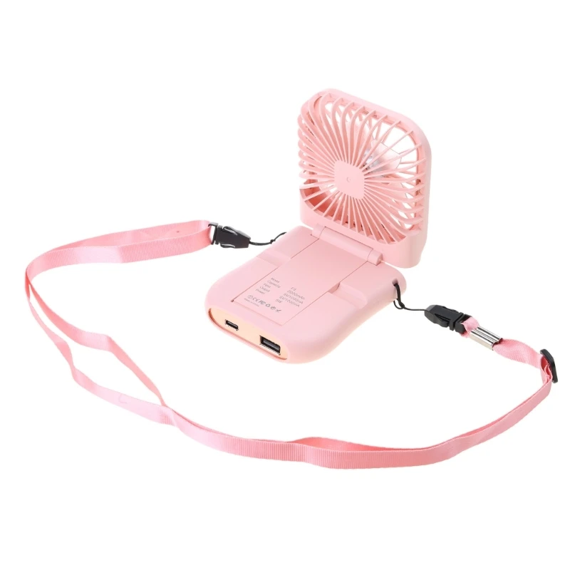 Портативный USB-вентилятор Складной 3-скоростной перезаряжаемый вентилятор Встроенный аккумулятор емкостью мАч