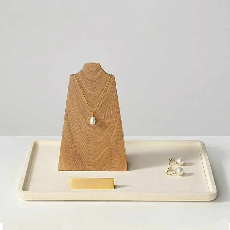

Necklace Display Stand Solid Wood Necklace Model Neck Portrait Stand Showcase Jewelry Display Props