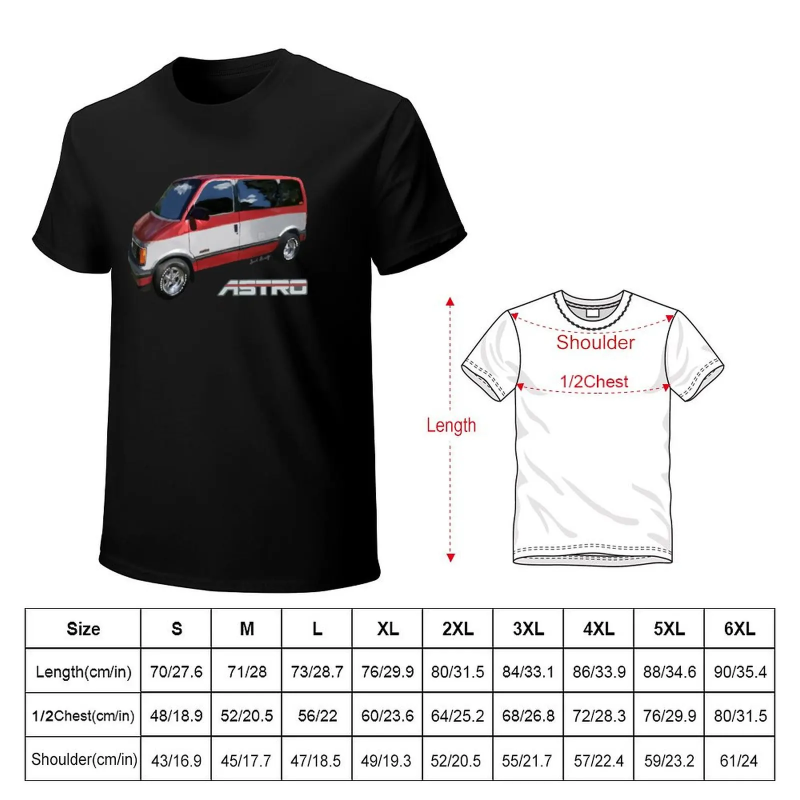 Chevy Astro Van with Logo T-Shirt funny shirt cotton street wear anime shirt customs design your own shirts men