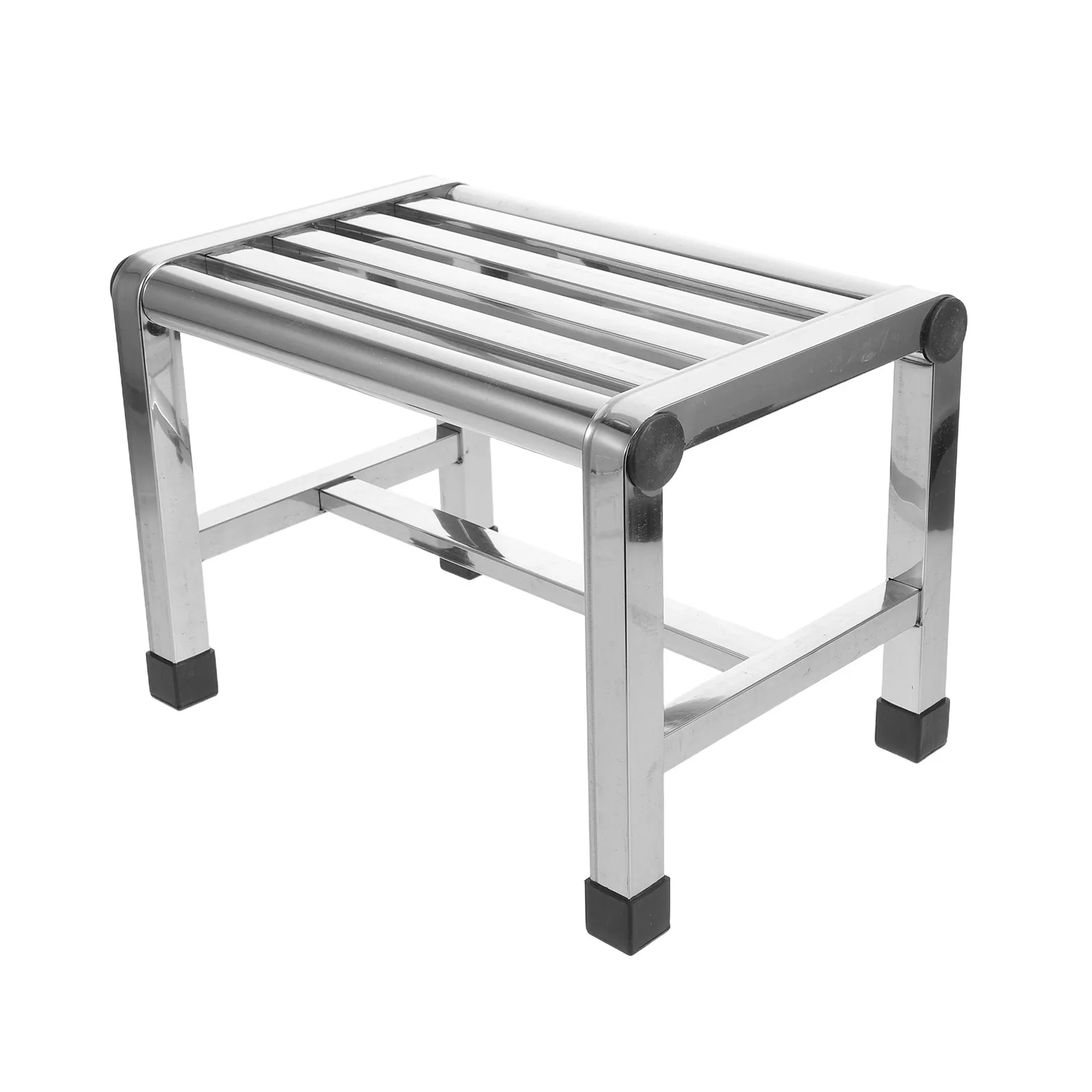 Waterproof Stainless Steel Shower Stool Hollow Compact Bathroom Bench Stable Shower Seat Suitable for Elderly Adults