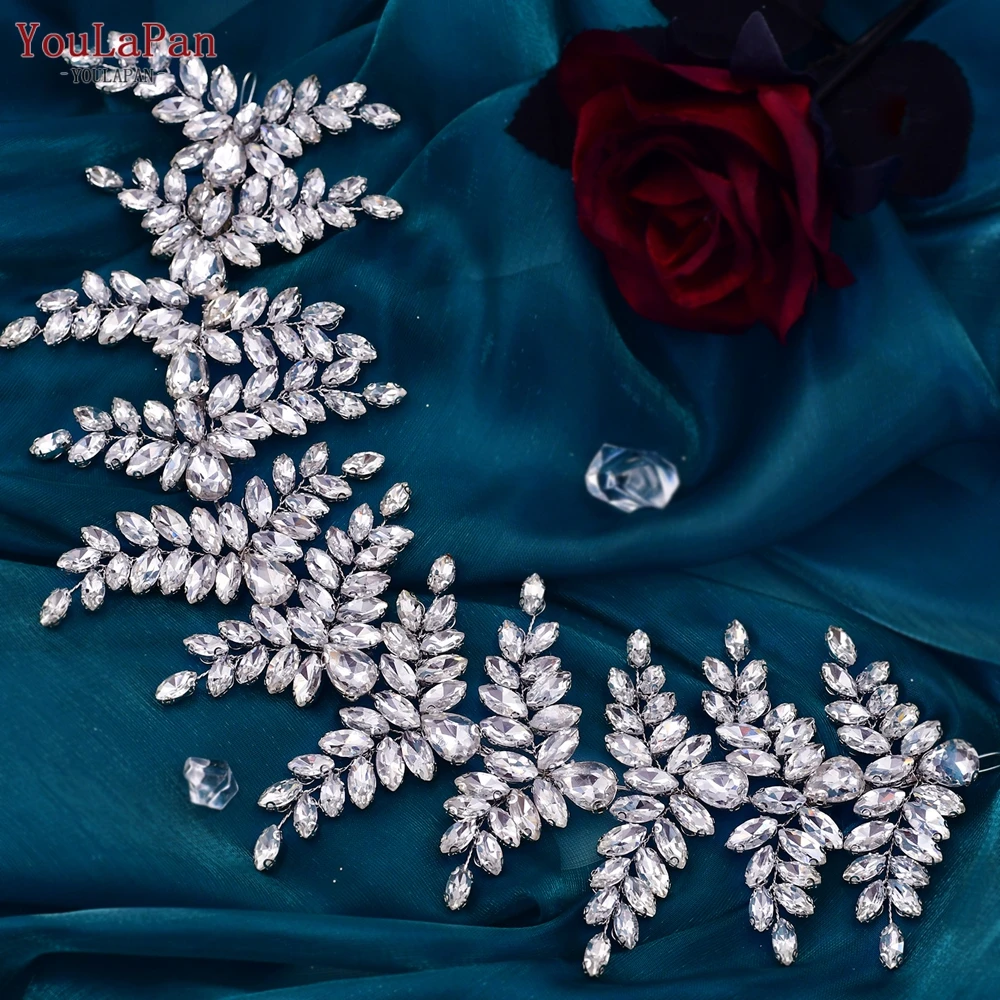 YouLaPan Silver Color Rhinestone Bride Hair Band Luxury Headband Hair Accessories Women Festival Headpiece Hair Jewelry HP439