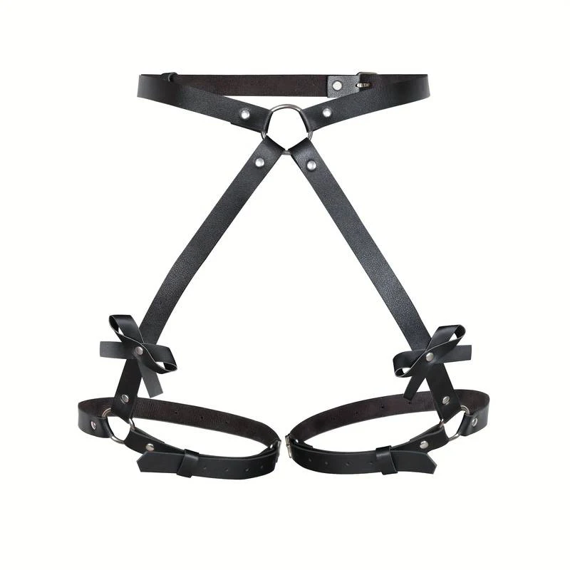 Sexy Handcuffs Garter Belts Rivet Studded Body Chain Gothic PU Leather Harness For Women Bandage Sexy Games/couples Sex Toys