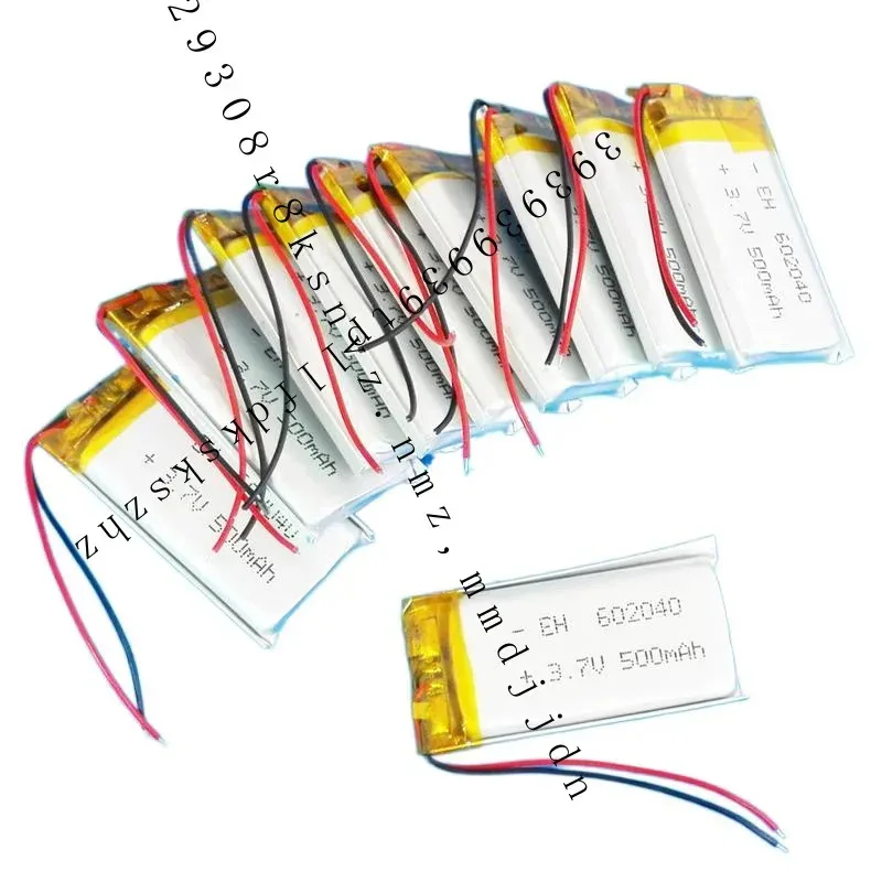 10 pcs 3.7V 500mAh Lipo Polymer Rechargeable Battery For MP3 GPS Speaker 602040 JM