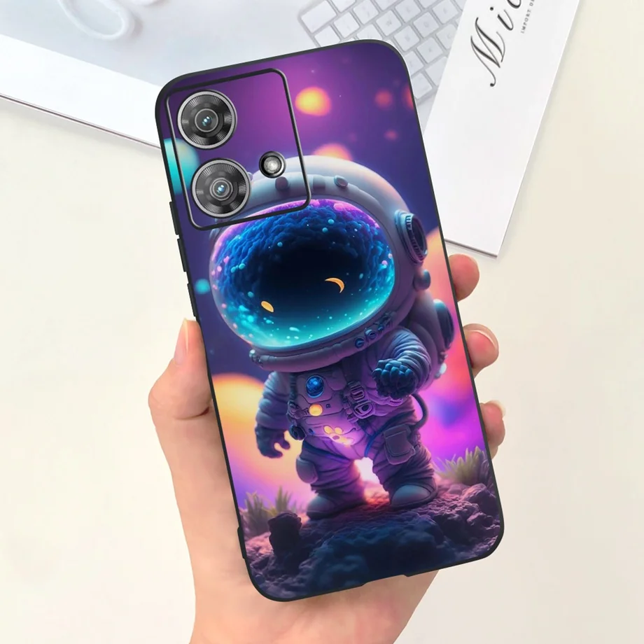 Etui na telefon Motorola Edge 40 Neo Edge40 5G Czarne, miękkie, silikonowe etui przeciwstukowe do Edge 40Neo Capa Panda Rabbit Luxury — zdjęcie 6