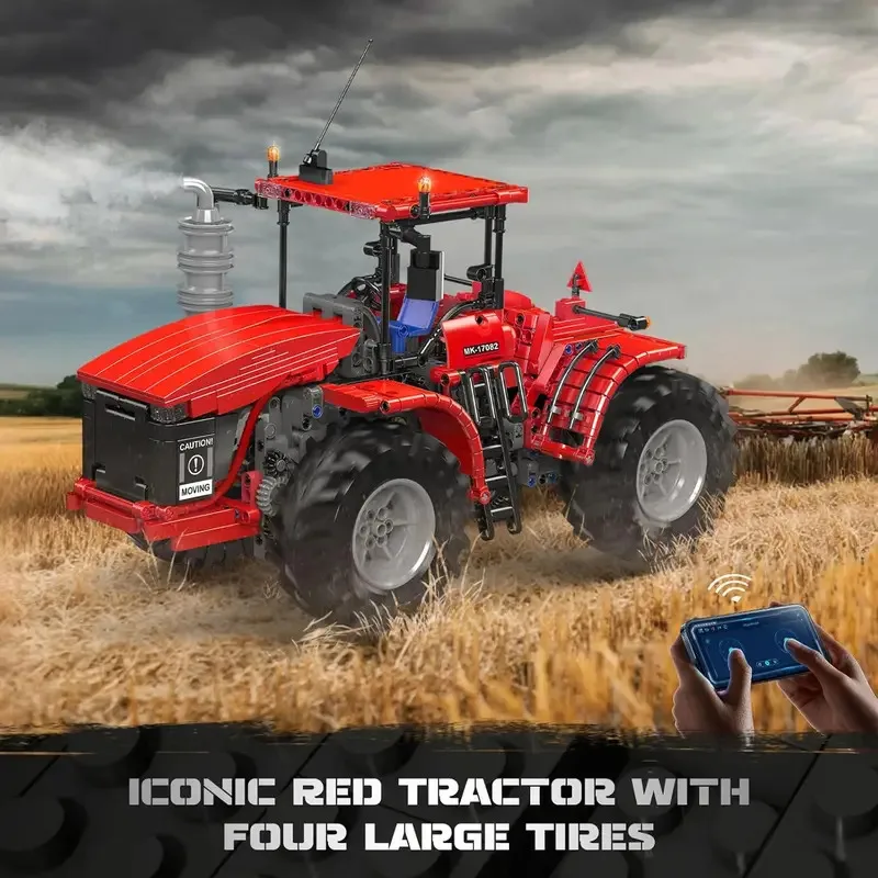 

Mould King 17082 1300 PCS RC Tractor Building Kit, Motorized Farm Vehicle Model for Adults & Teens Age 8+, Gift Idea