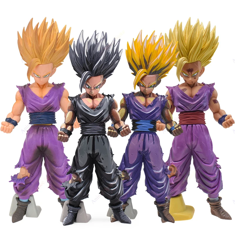 4 Styles Dragon Ball Z Son Gohan Super Saiyan Fighting Chocolate Black Ver. Figurine Toys PVC Action Figure Model Hight Quality