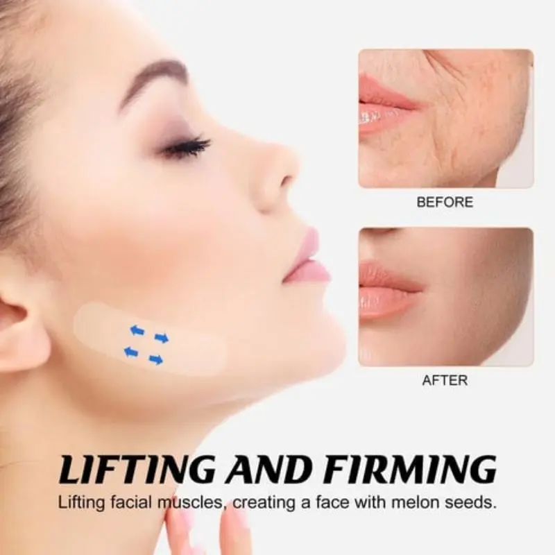 40pcs Invisible Face Lifter Tape Lifting Flaggy Skin Wrinkles Hide Double Chin Instant Face lift Adesivos Transparente Impermeável