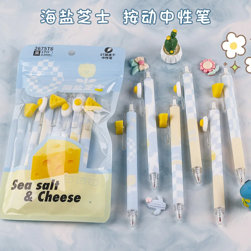 36 Pcs Sea Salt Cheese High Color Press Rollerball Gel Pens for Wriitng Journal Pens No Bleed Through Students Head Smooth