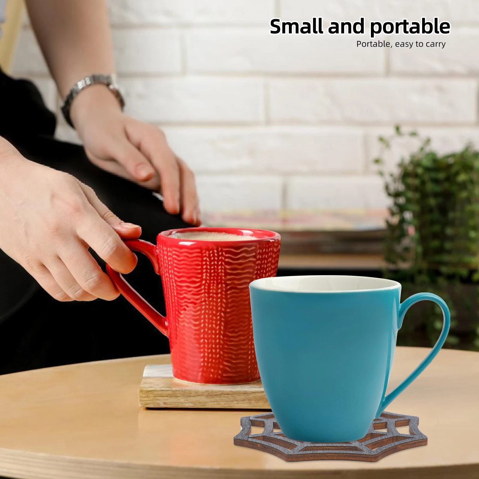 

1 set Spiderweb Wooden Coasters Halloween Heat Insulated Table Mats Hollow Web Coasters For Drink Home Kitchen Decoration