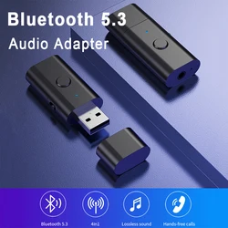 무선 블루투스 AUX 어댑터, 자동차 오디오 수신기 송신기, USB 5.3, 3.5mm 잭, 음악 마이크, 핸즈프리 어댑터, 4 in 1