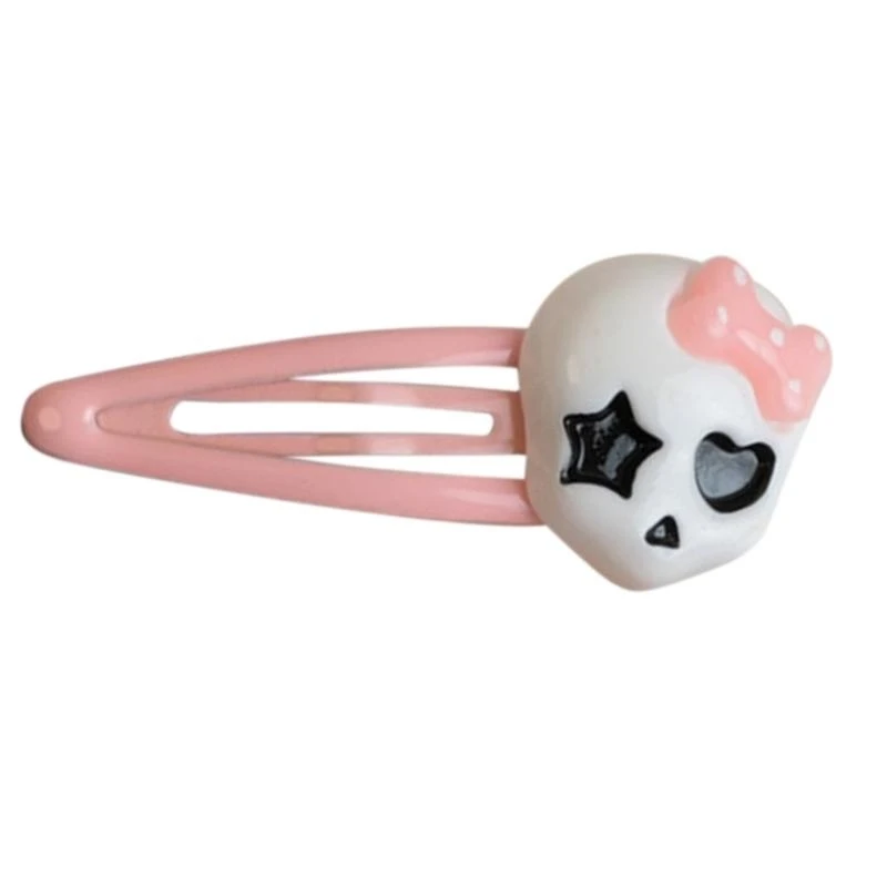 50LE Elegant Cartoon Skull Hairpin for Girls Teens Spring Ponytail Side Hairpin
