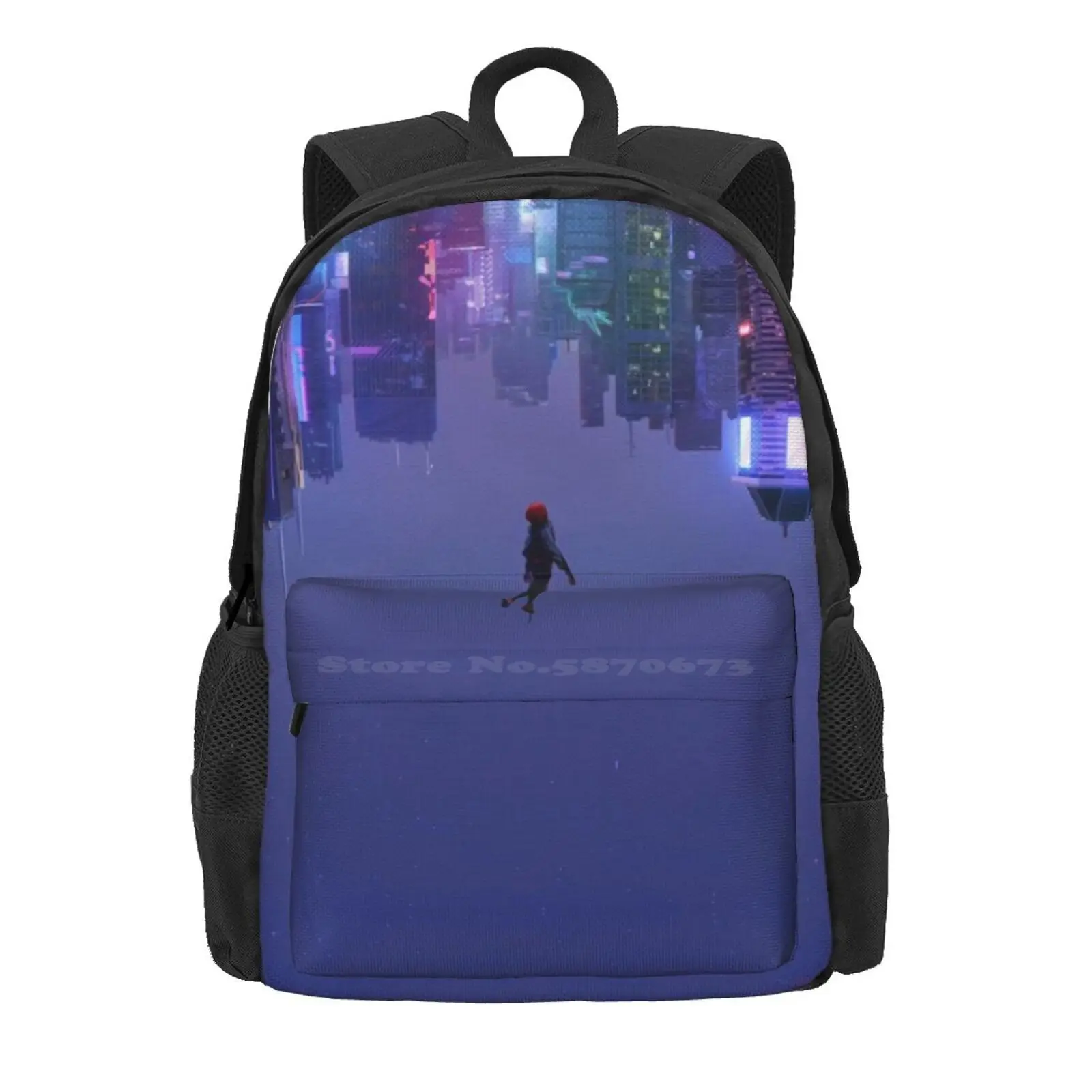 Spiderverse Hot Sale Schoolbag Backpack Fashion Bags Miles Morales Spiderverse City Night