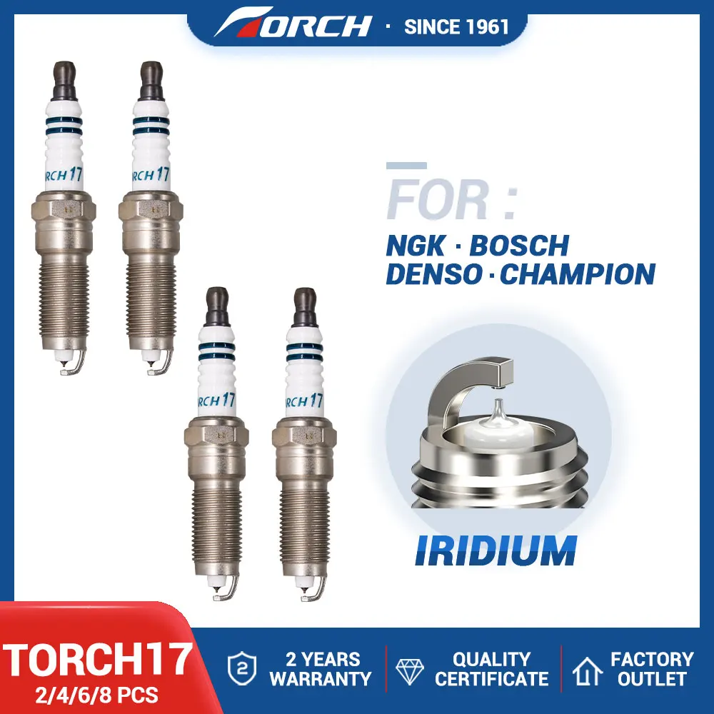 

2-8PCS Иридиевые платиновые свечи зажигания TORCH17 Замена для 94769/ILZTR6A8G Motorcraft CYFS-13Y-RC/CYFS13YRC SP-532 FORD 1685720