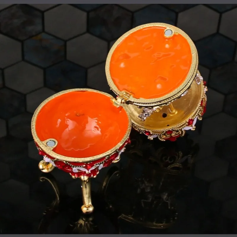 Metal Jewelry Box Creative Rotating Carousel Jewelry Box Desktop Ring Earrings Organizer Boxes Multifunctional Ring Storage Case