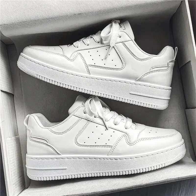 Men's Shoes Low Top Lace Up Soft Thick Sole Skate Sneakers Breathable Perforated Casual Daily Walking Footwear Boys Man Gift2026