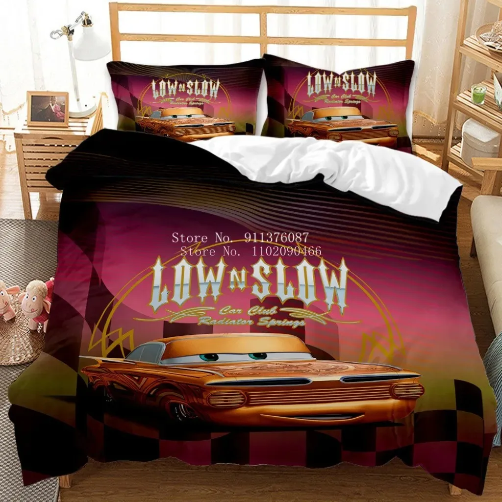 Popular Racing Cars Children Bedding Sets Single Twin Full Size Duvet Cover Bed set Pillowcase Lightning McQueen 95 Bedclothes