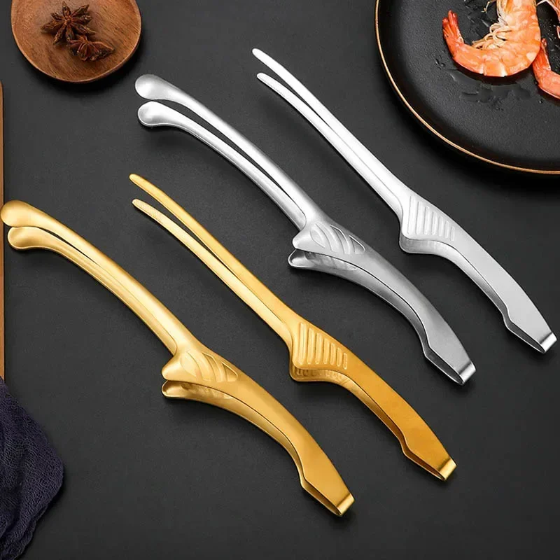 

1 шт., зажимы для еды, зажимы для барбекю из нержавеющей стали, портативные пинцеты для гриля на открытом воздухе, нескользящие щипцы для стейка, кухонные инструменты для приготовления пищи