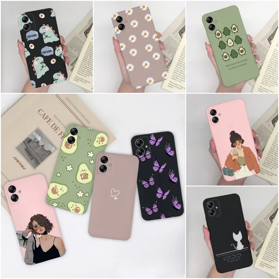 Phone Cases For Samsung Galaxy A04E Fashion Cute Girl Daisy Heart Case Cover For Coque Samsung Galaxy A04E GalaxyA04E Capa Funda