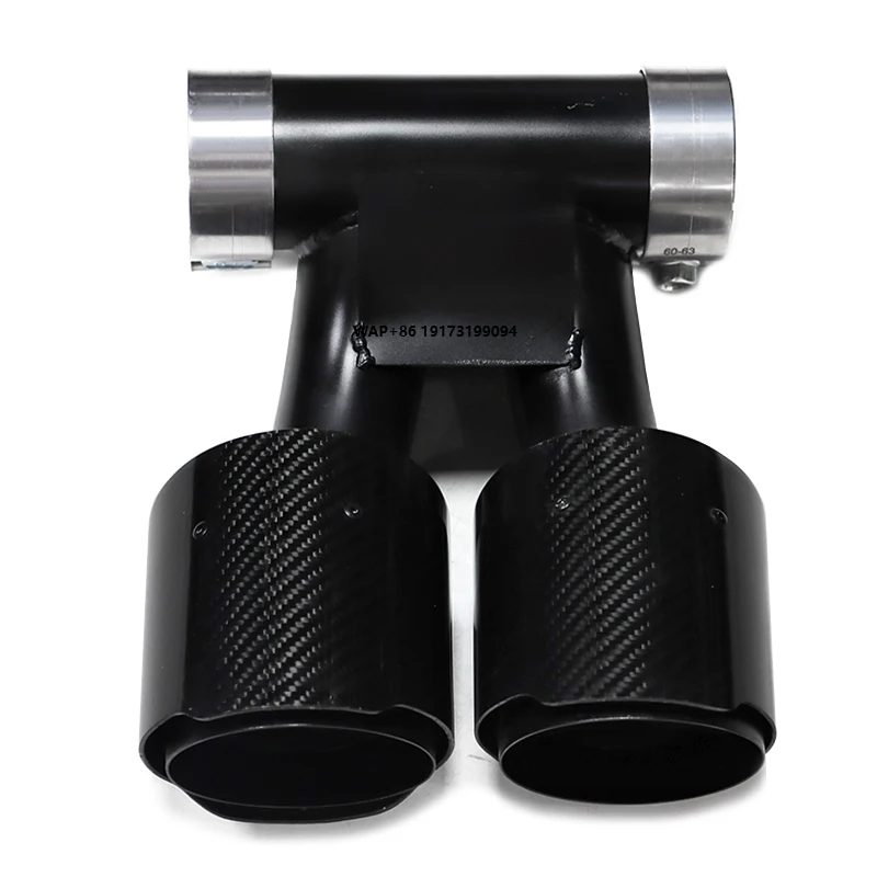 

Car Exhaust Pipe for-Porsche Cayman 981 Boxster Stainless Steel Carbon Fiber Exhaust Tip Glossy AK Dual Outlet Muffler Tip