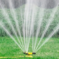 1pc 360° Automatic Rotating Trigeminal Sprinkler For Irrigation Rotating Sprinkler Tandem Sprinkler Sprayers Watering Gardening