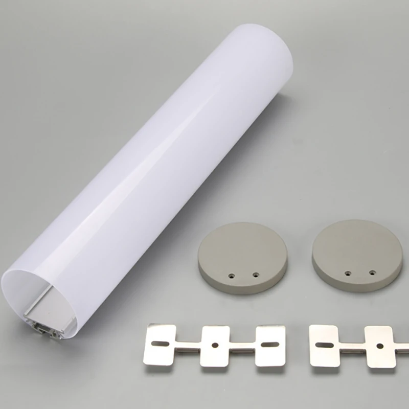 60 مللي متر جولة Led الألومنيوم الشخصي تعليق السقف الخطي مع غطاء الناشر شريط قناة الألومنيوم #4