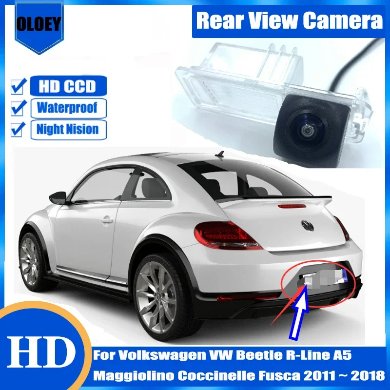 HD Rear View Reverse Camera For Volkswagen VW Beetle R-Line A5 Maggiolino Coccinelle Fusca 2011 ~ 2018 Parking Waterproof Camera