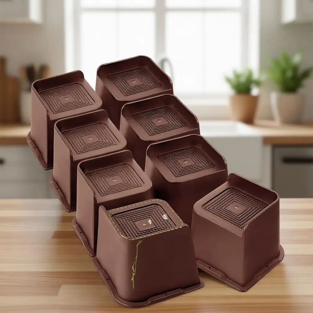 

4-дюймовые усиленные подставки для мебели, выдерживают до 6000 фунтов, 8 штук в упаковке, цвет шоколадно-коричневый