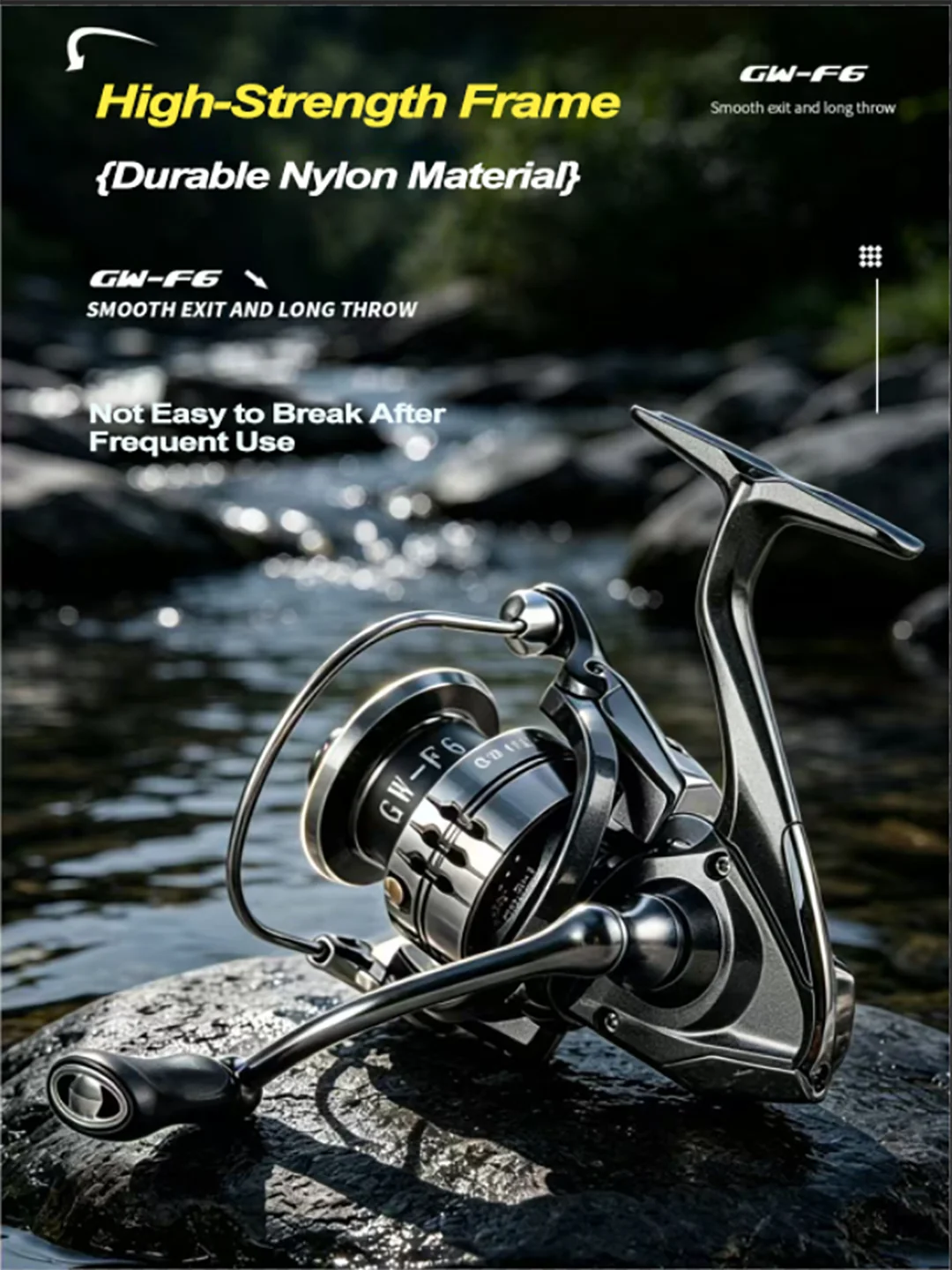 Mavllos F6-M Bass Spinnrolle 2000-6000 7+1BB 5.1:1 Übersetzung Max. Bremskraft 8-20KG CNC Eingeschraubter Metallgriff Salzwasser-Angelrolle – Detail 1