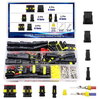 352Pcs Waterproof Car Electrical Connector Kit,1/2/3/4 Pin Way Terminal Wire Connector Plug Male and Female For Car Motorcycle