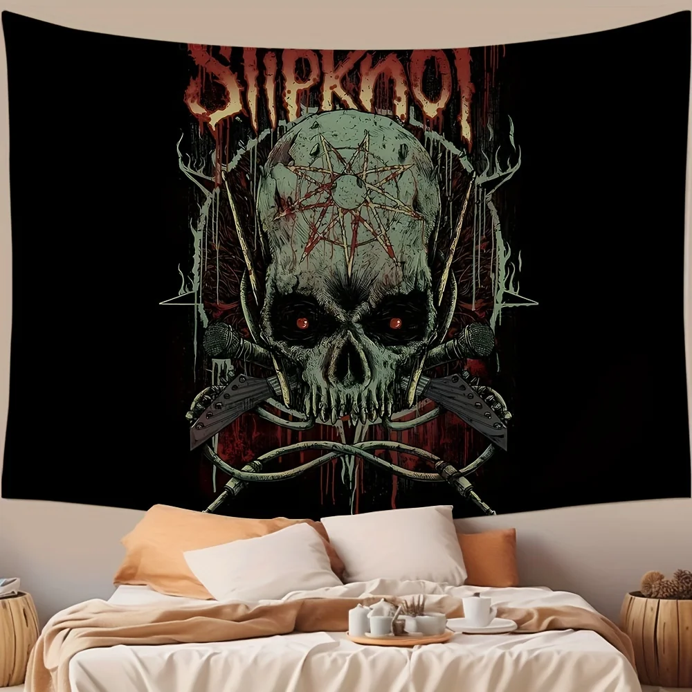 معلقة على الحائط من روك آند رول، نسيج ملصق عتيق لديكور غرفة الموسيقى، هدية لمحبي موسيقى الروك، لافتة خلفية للحفلات #1