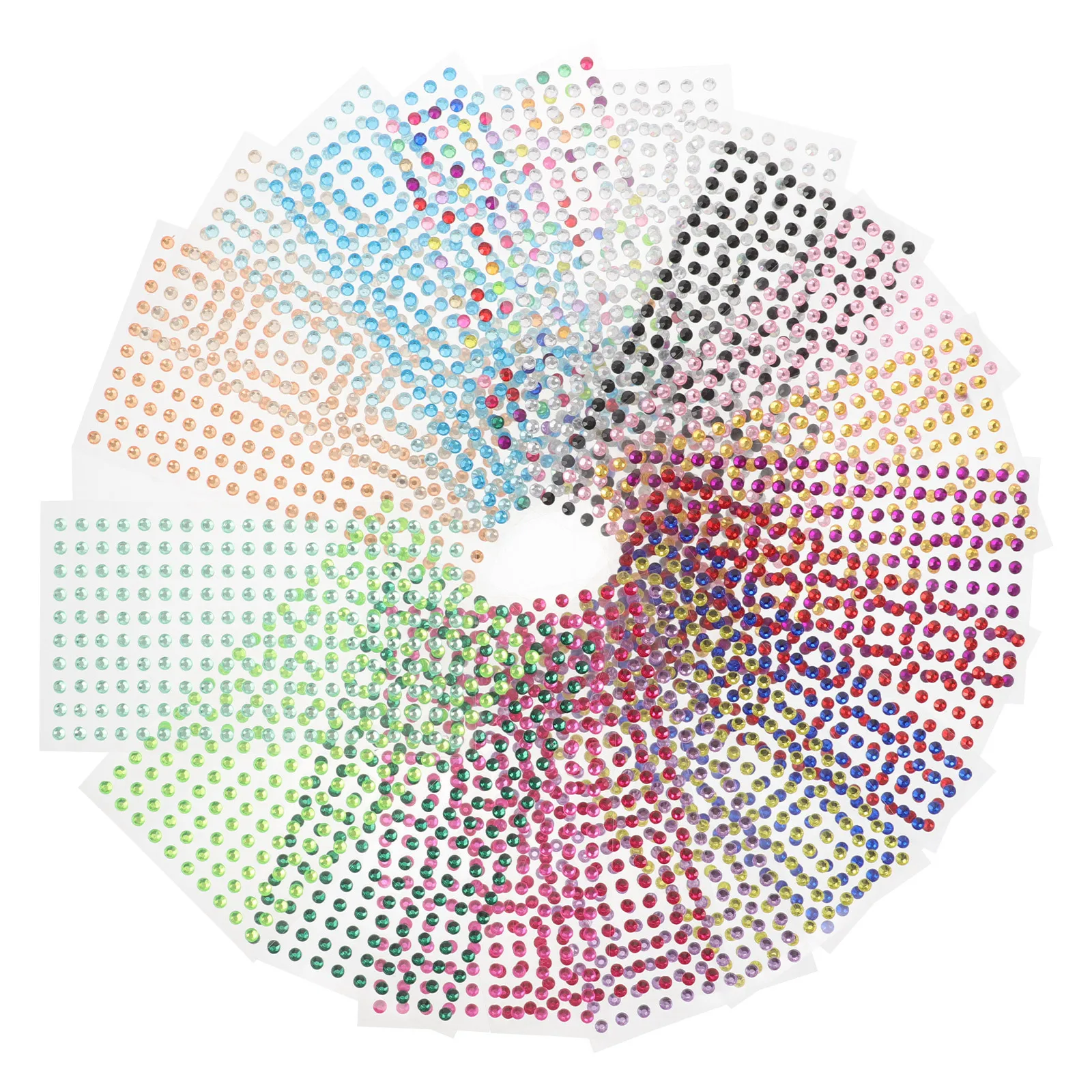 20 Stück 4 mm selbstklebende Acryl-Strasssteine, Gesichtsdiamanten, Aufkleber zum Basteln und Zubehör, funkelnde Edelsteine mit flacher Rückseite