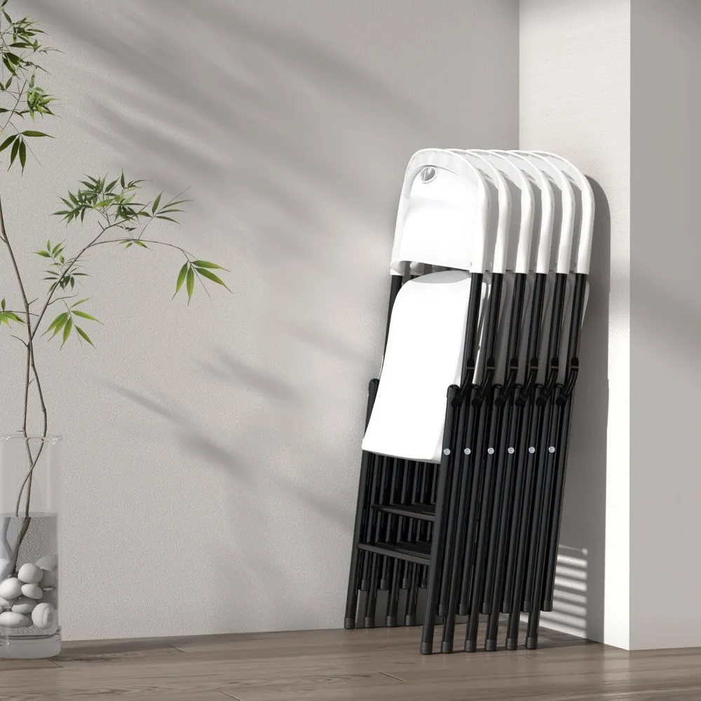 كرسي بلاستيكي متين قابل للطي مع إطار فولاذي لمختلف الأحداث والإعدادات