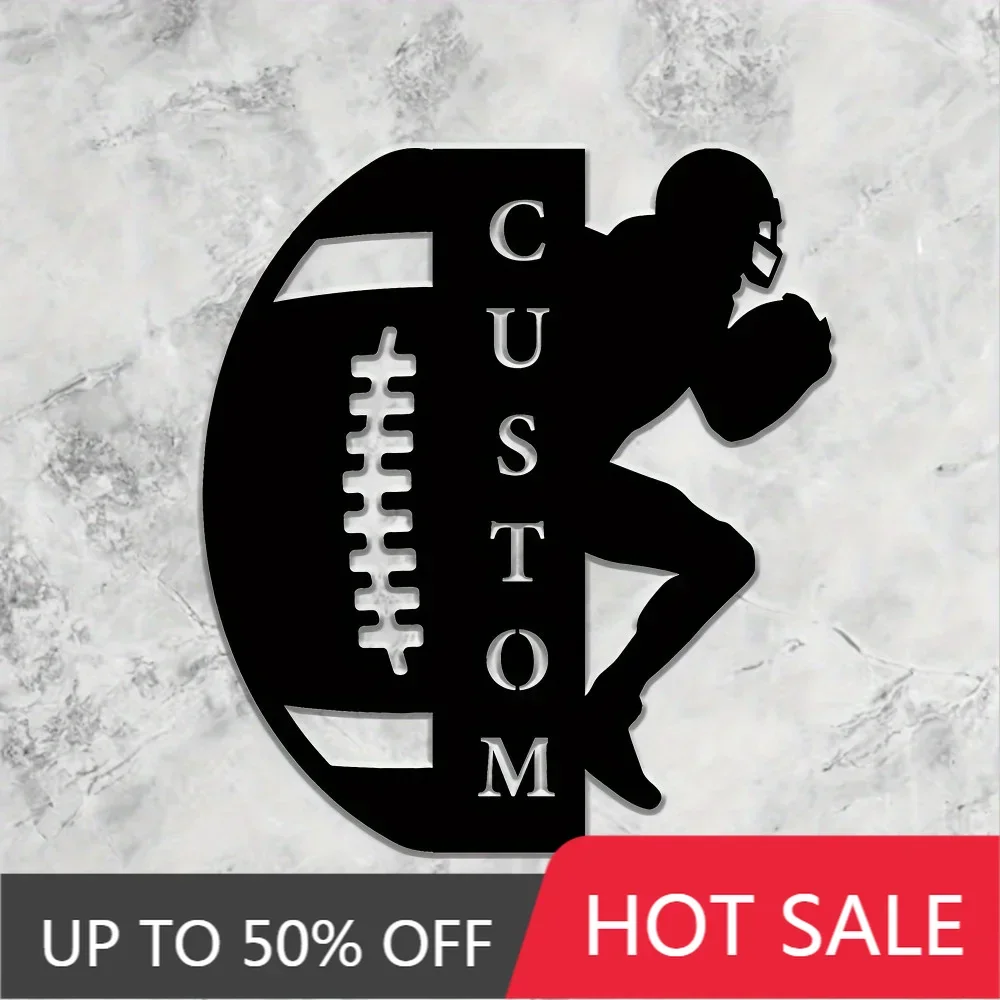 

Home Decor,Handmade Vintage Style Personalized Metal Wall Plaque of Footballer Add Name for Passionate Sports Enthusiasts as Roo