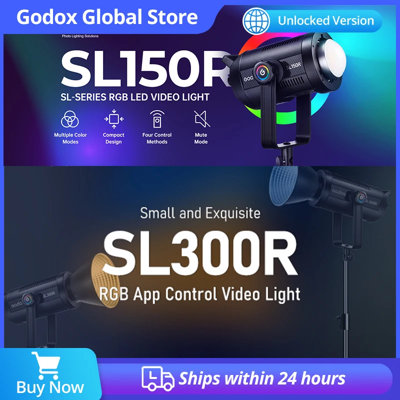 

Godox SL150R SL300R RGB LED Video Light 2500K-10000K CRI 95+ TLCI 96+ Creative Bowens Mount Fill Light for Photography Studio