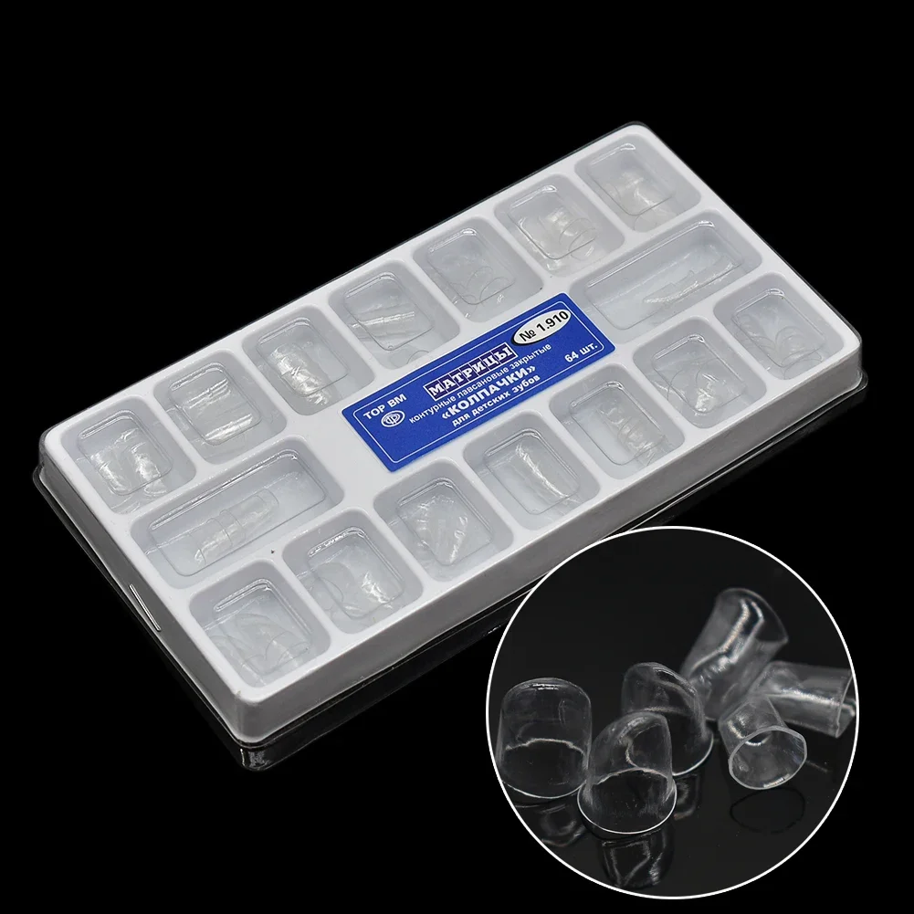 

64 шт./кор. стоматологическая прозрачная предварительная корона, стоматологическая корона, лиственные зубы для взрослых или детей, стоматологические лабораторные инструменты 1,910 1,912, предварительно сформированные Cr