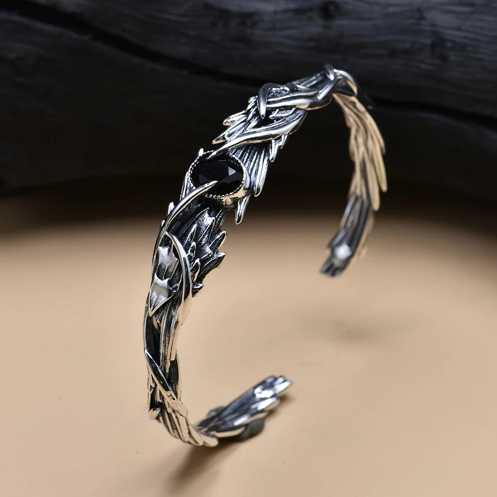 OANA 925 Sterling Silver Bracelet Seiko Men's Fashion Trend Angel Devil Wing Stitching Jewelry Free Shipping