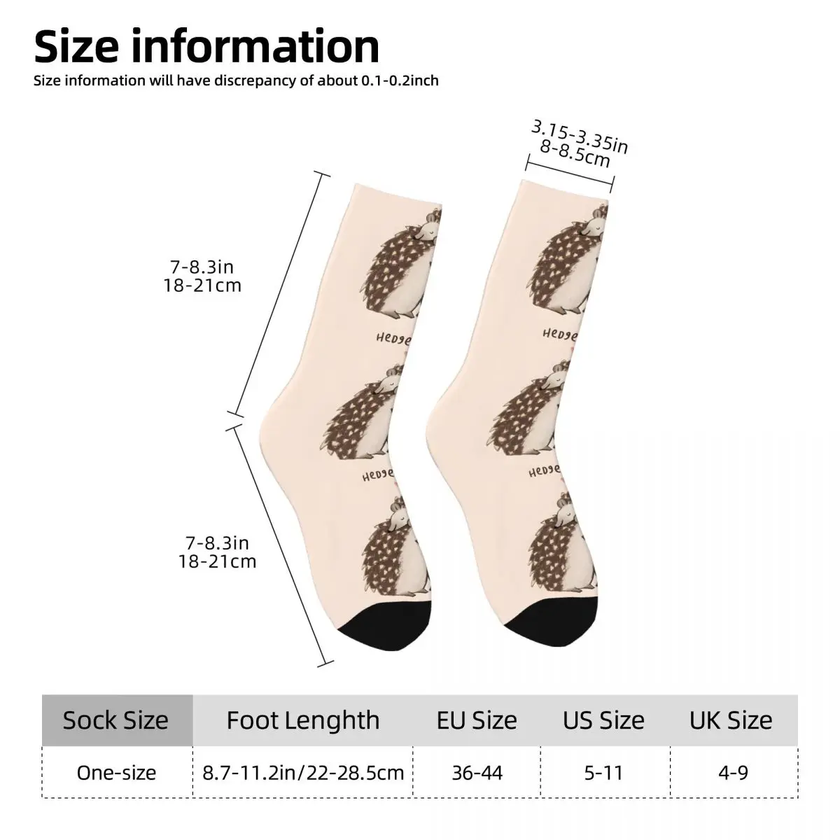 Hedge-Hugs Kawaii Socks Sports Cartoon Pattern Socks