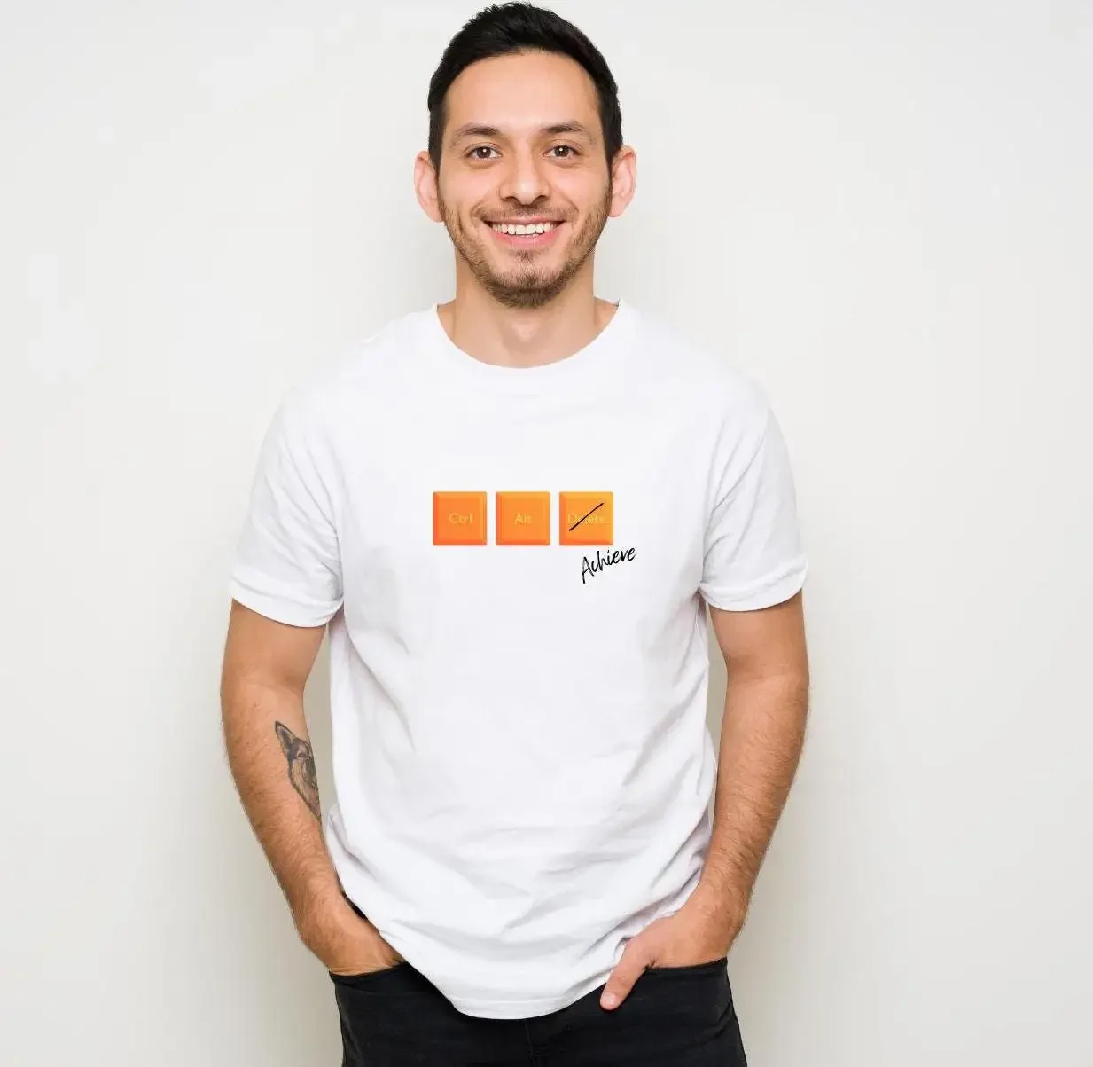 Cntrl Alt Achieve Computer T Shirt Engineer s Funny Tech and Science Engineering or Coding Father